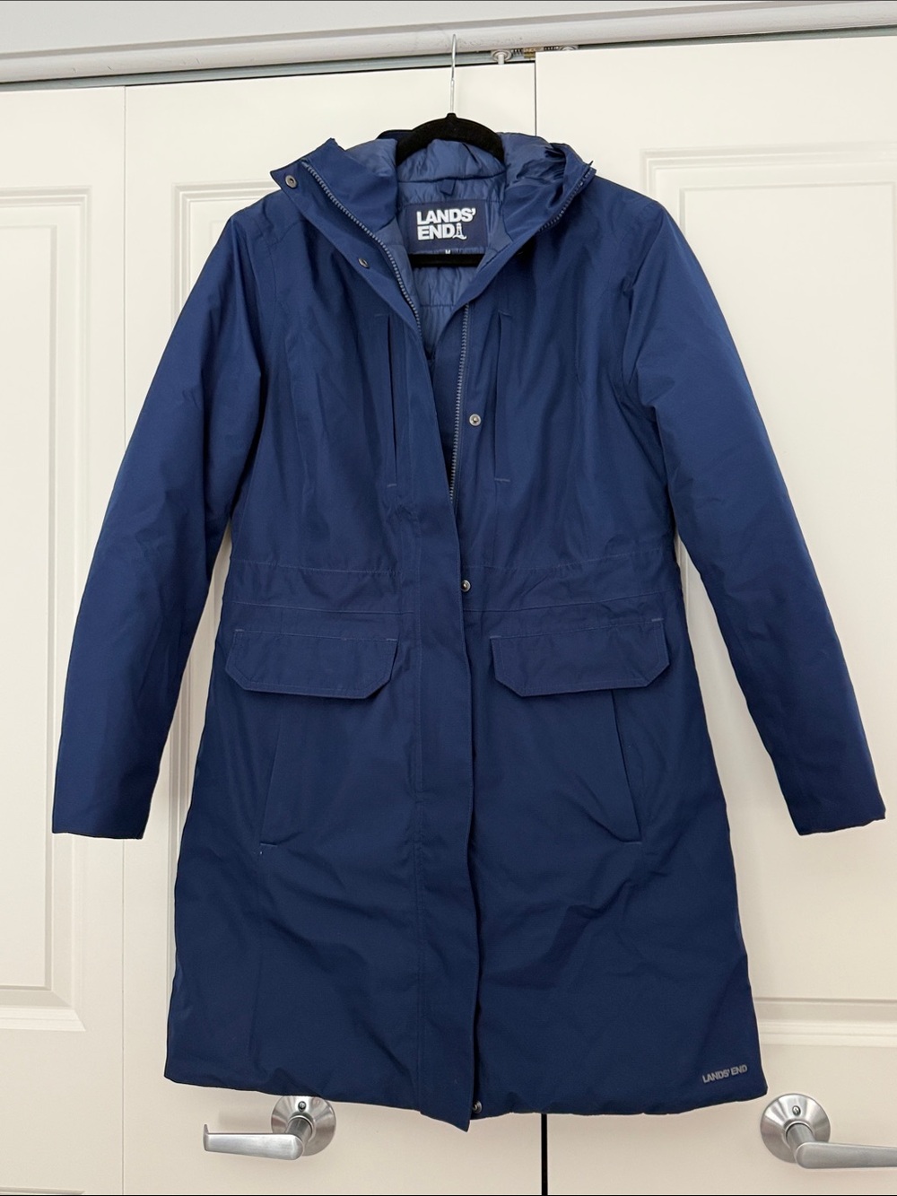 Lands' End Navy Hooded Winter Jacket Parka